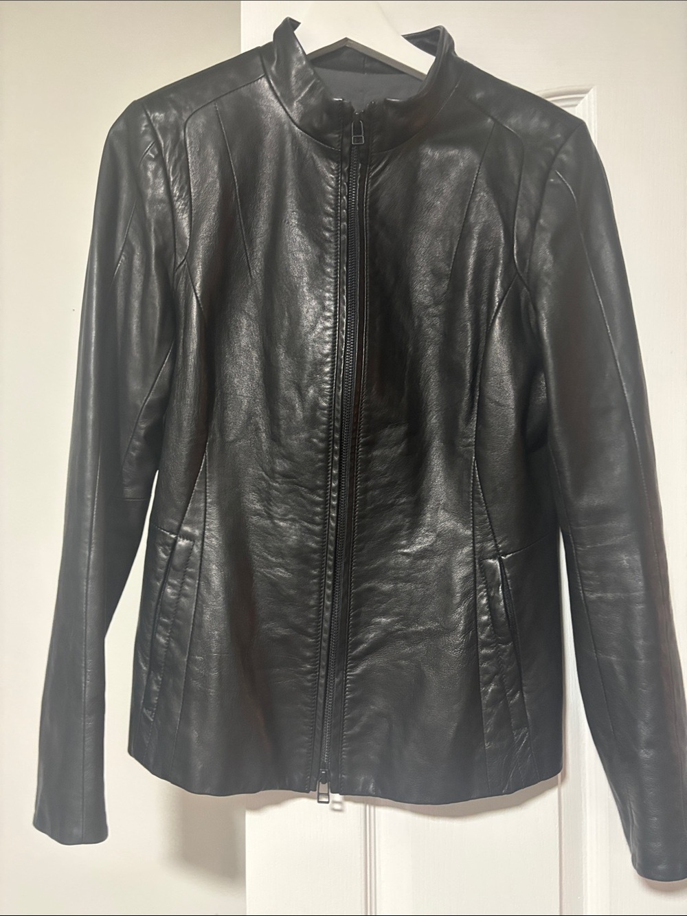 Danier Black Leather Women's Jacket with Zip Front